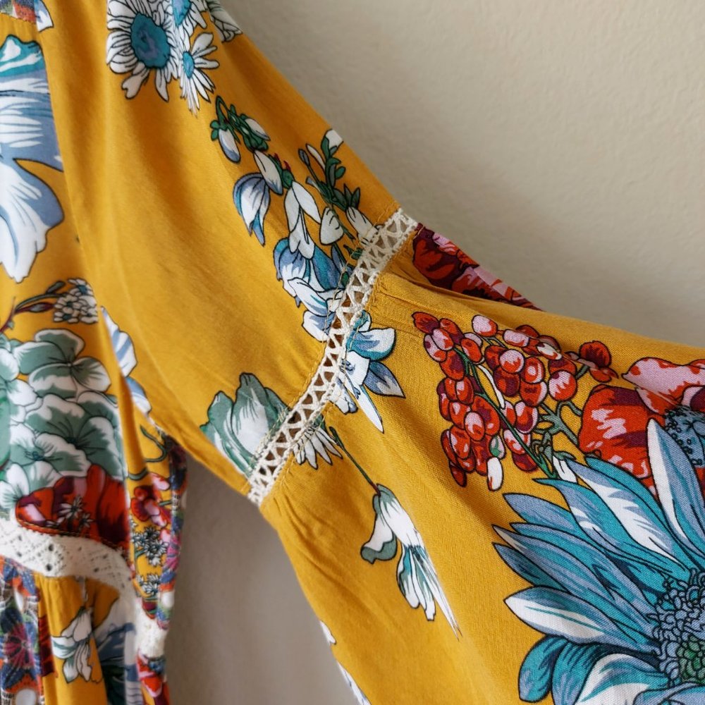 Umgee Bohemian Boho Yellow Multi Color Pattern Dr… - image 3